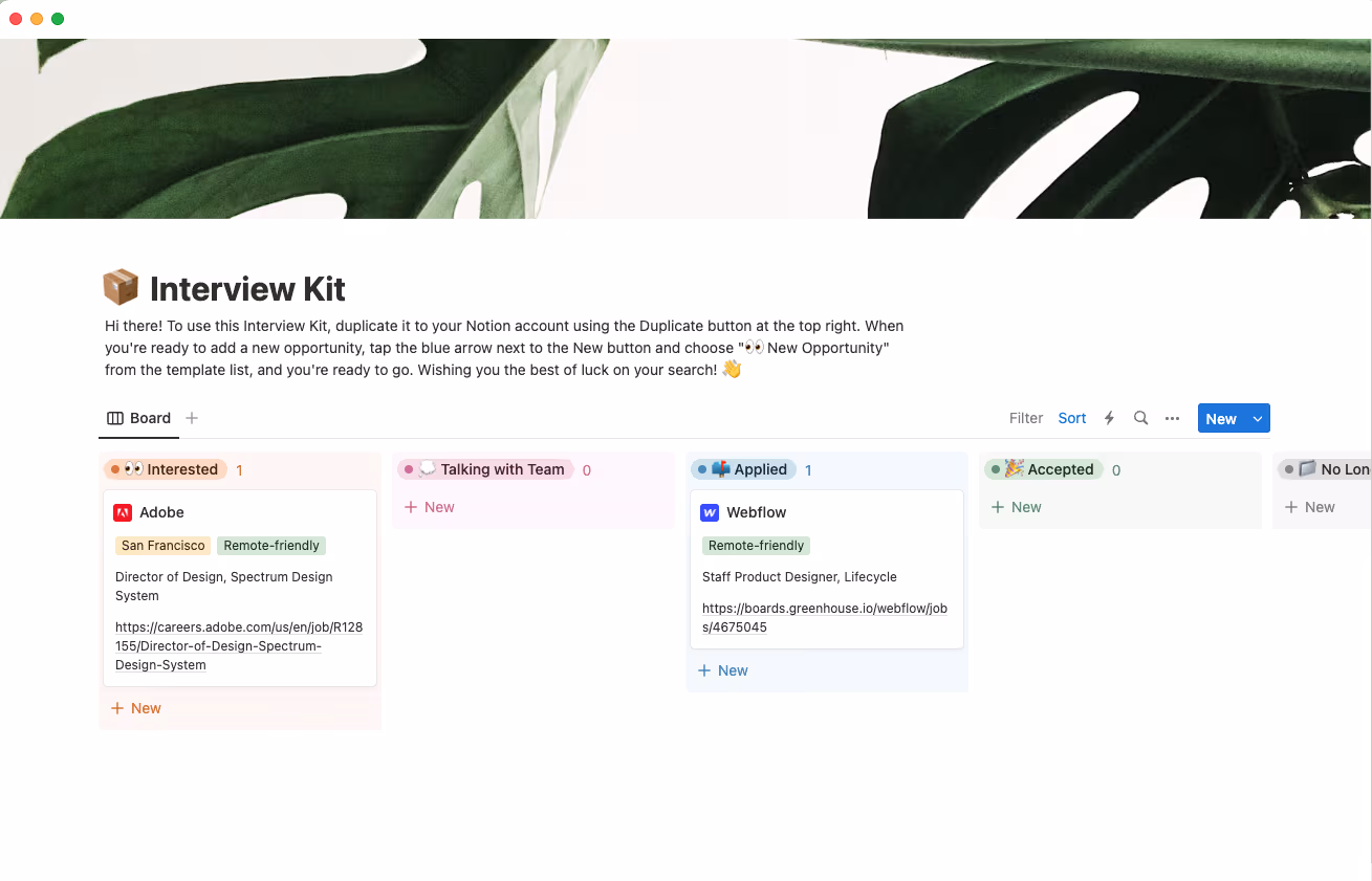 interview kit template
