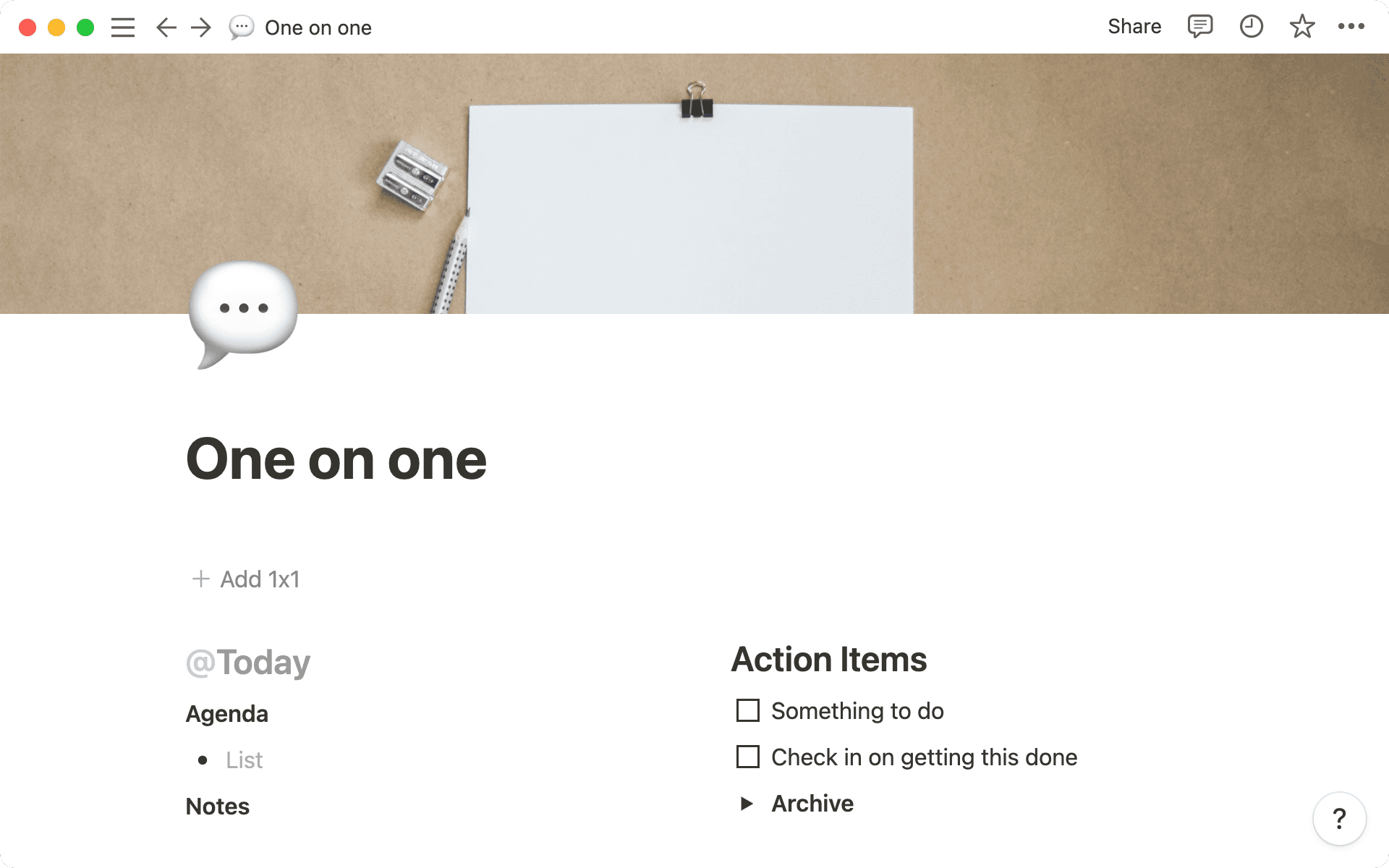 One on one meeting notes hero screenshot